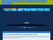 Tablet Screenshot of poolheatingsizing.com